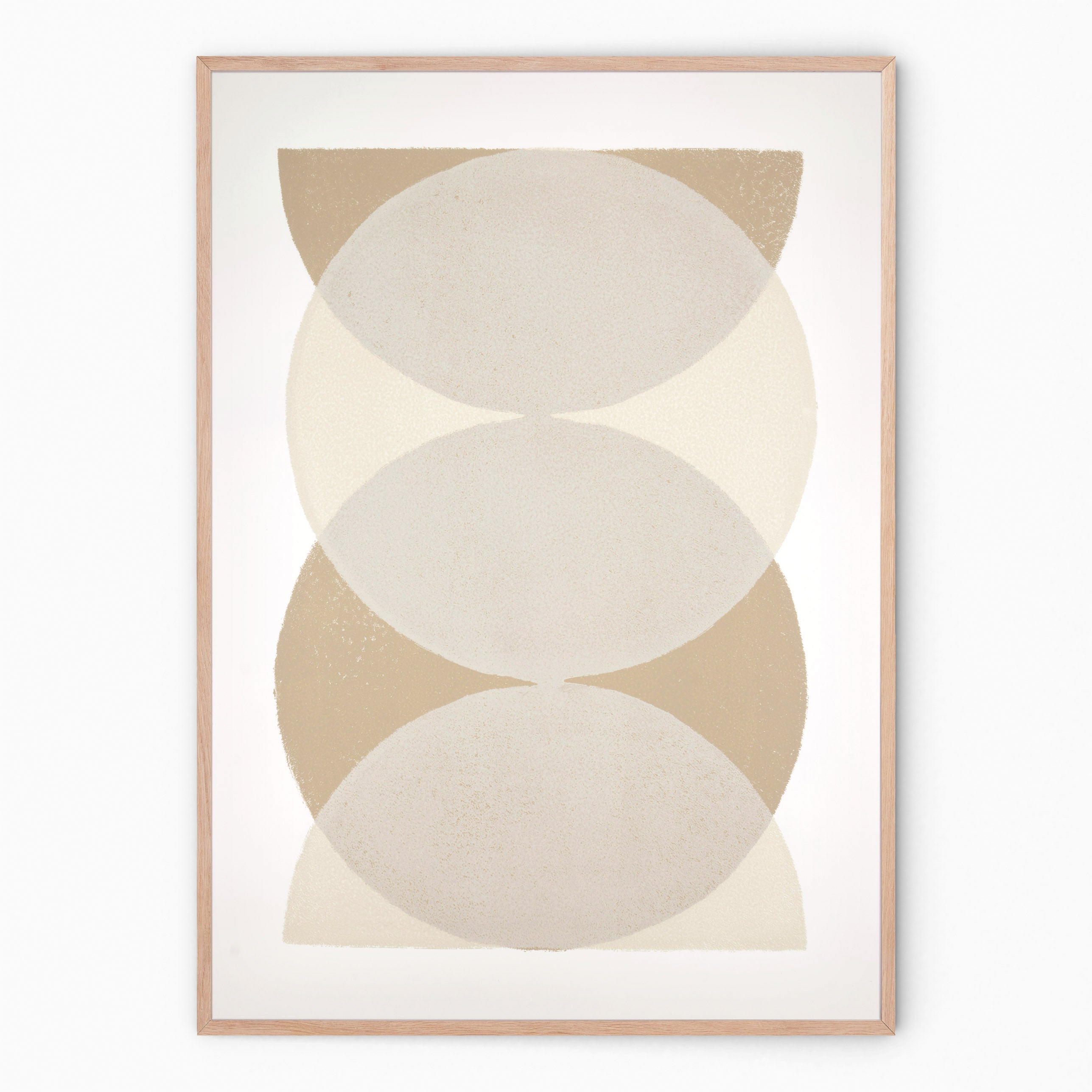 Sand and Beige Round wall decoration I Handmade poster Enkel Art Studio